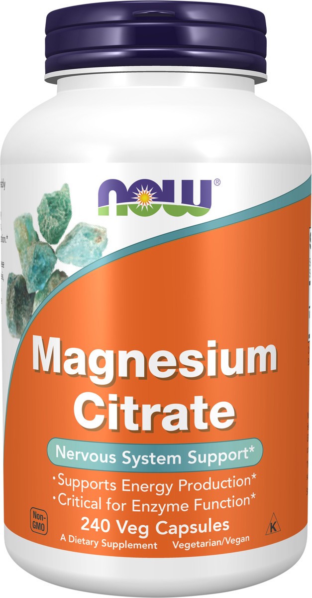 slide 2 of 2, NOW Supplements, Magnesium Citrate, Enzyme Function*, Nervous System Support*, 240 Veg Capsules, 240 ct