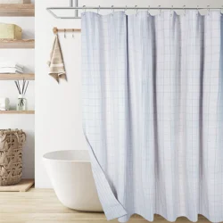 Room & Retreat Two-Sided Shower Curtain, 70 In X 72in, White And Blue