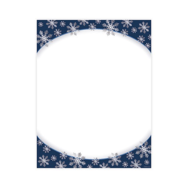 slide 1 of 3, Geo Studios Holiday-Themed Foiled Letterhead Paper, 8-1/2"" X 11"", Silver Snowflakes, Pack Of 40 Sheets, 40 ct