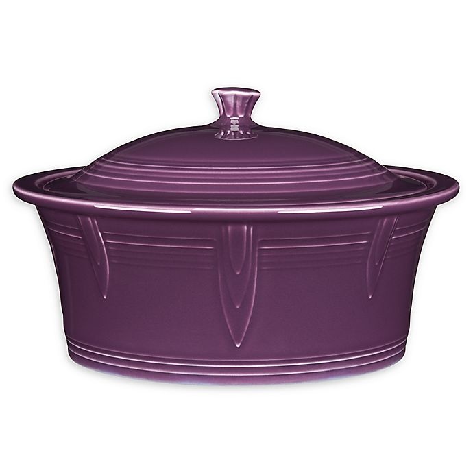 slide 1 of 1, Fiesta Covered Casserole Dish - Mulberry, 90 oz