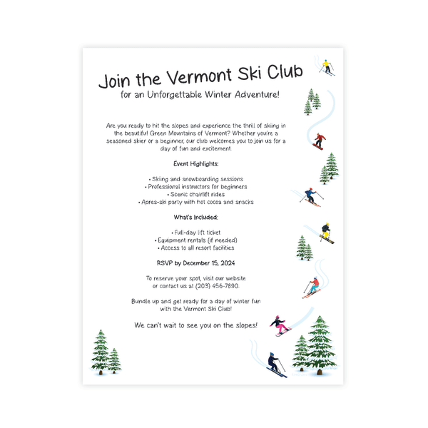 slide 2 of 3, Geo Studios Holiday-Themed Letterhead Paper, 8-1/2"" X 11"", Ski Getaway, Pack Of 70 Sheets, 70 ct