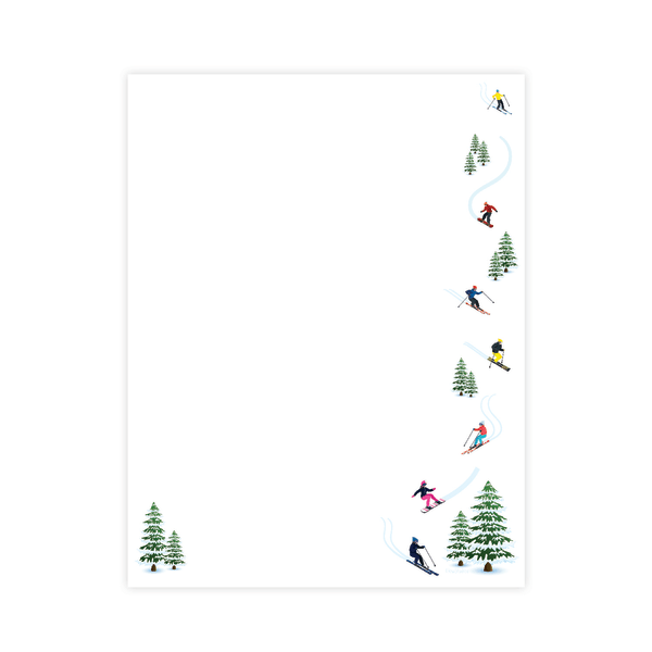 slide 1 of 3, Geo Studios Holiday-Themed Letterhead Paper, 8-1/2"" X 11"", Ski Getaway, Pack Of 70 Sheets, 70 ct