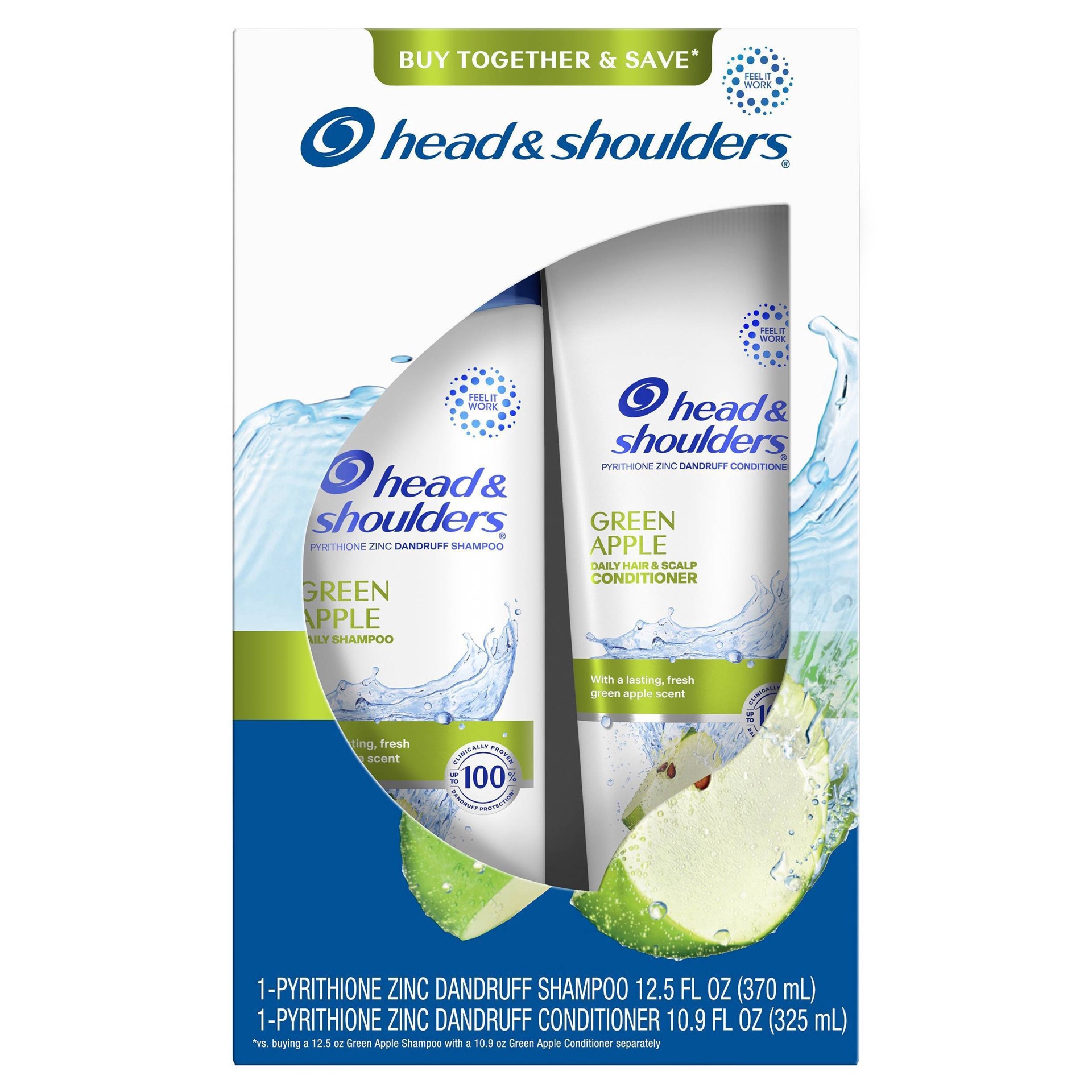 slide 11 of 21, Head & Shoulders Green Apple Daily Use Antidandruff Shampoo And Conditioner Twin Pack, 2 ct