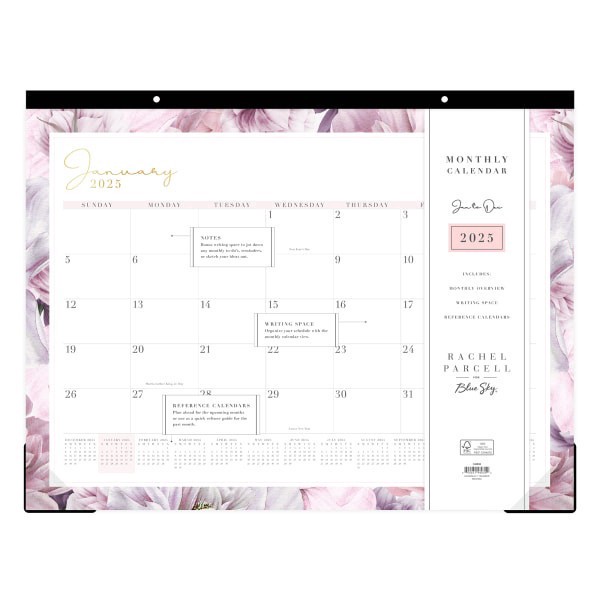 slide 2 of 2, 2025 Blue Sky Monthly Desk Pad Calendar, 22"" X 17"", Amelia, January To December, 148935, 1 ct