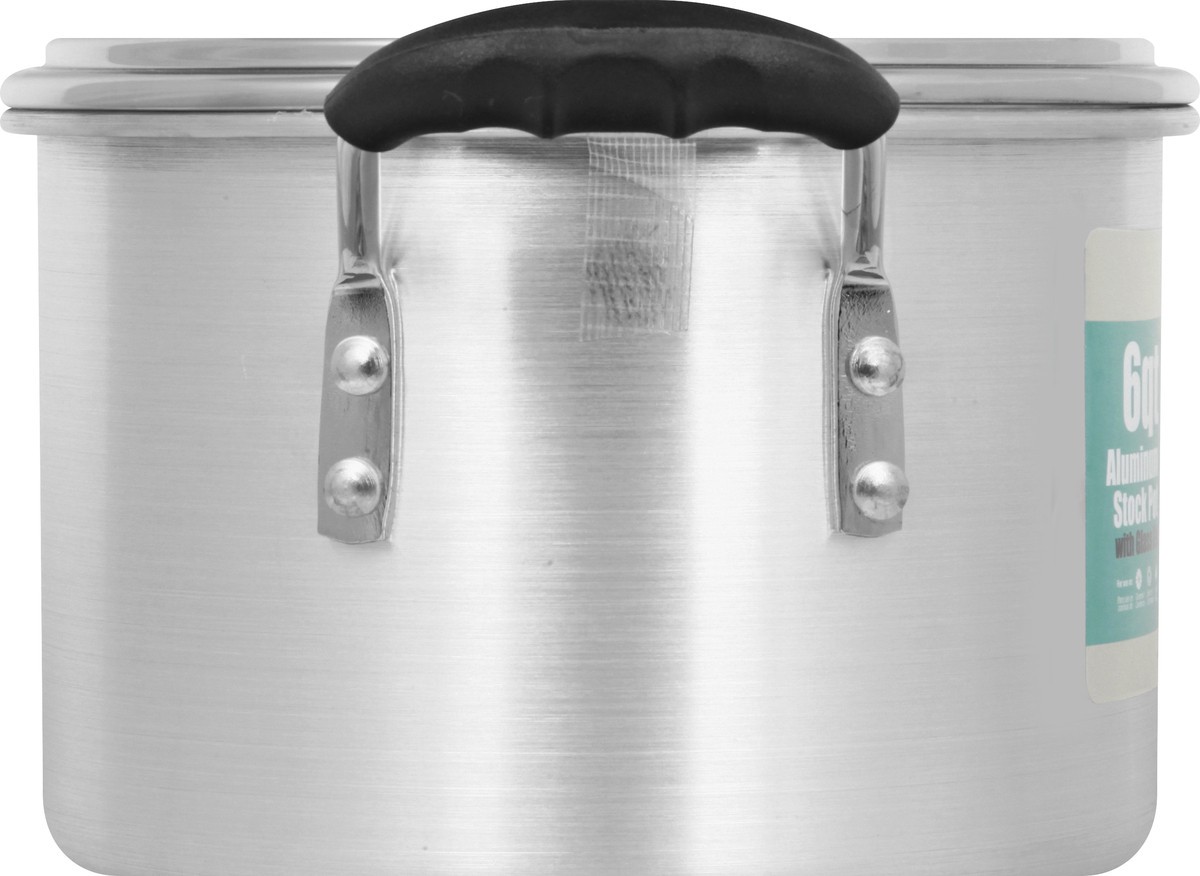 slide 4 of 11, Victoria Aluminum 6 Quart Stock Pot with Glass Lid 1 ea, 6 qt