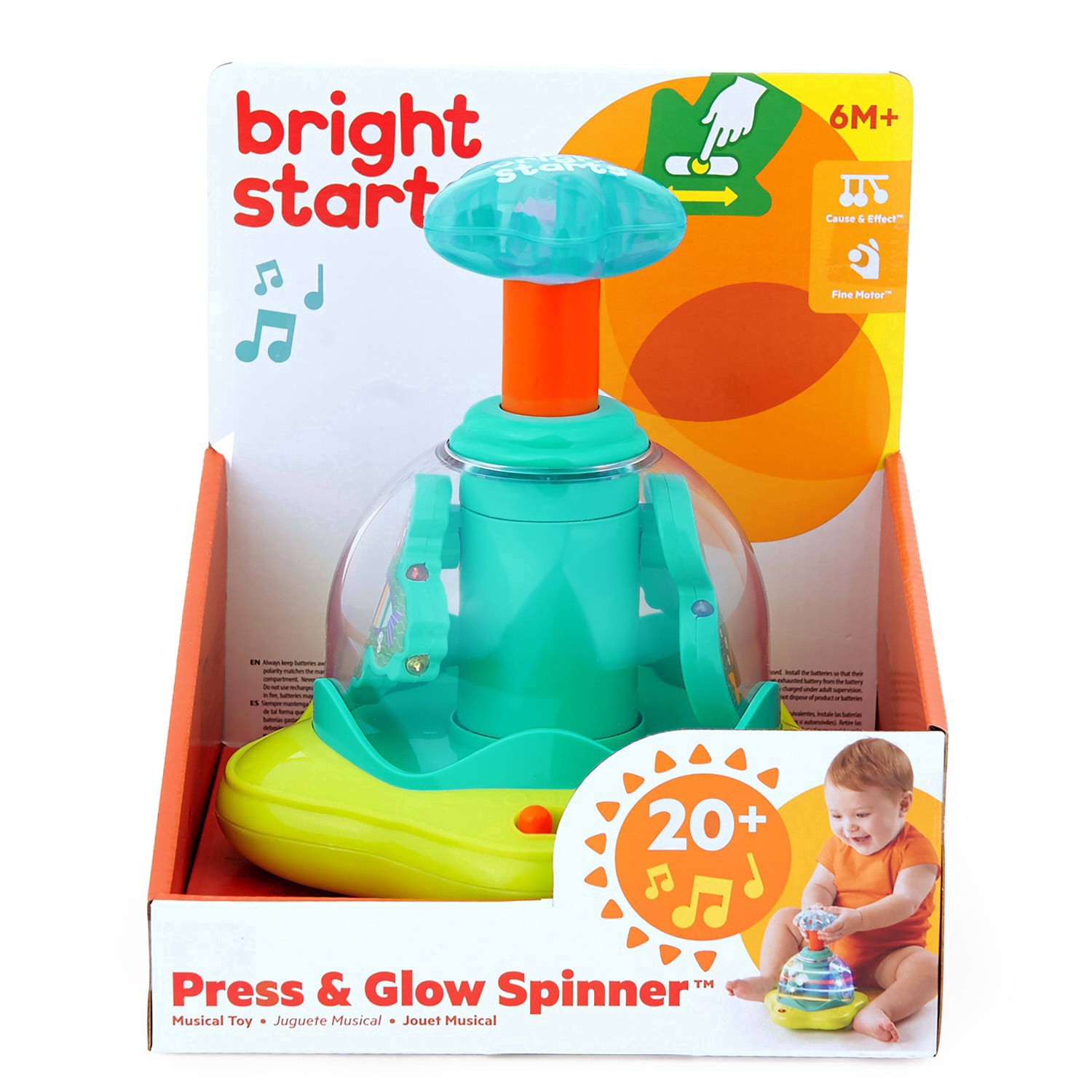 slide 3 of 16, Bright Starts Press & Glow Spinner, 1 ct