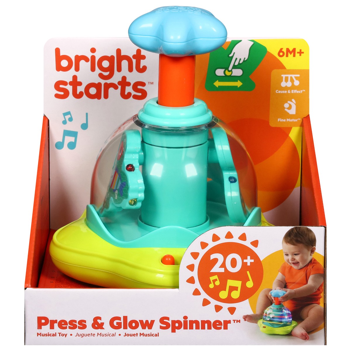 slide 1 of 16, Bright Starts Press & Glow Spinner 1 ea, 1 ct