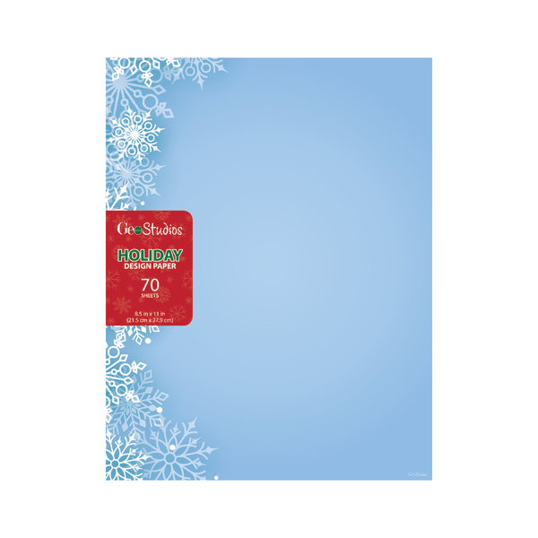 slide 3 of 3, Geo Studios Holiday-Themed Letterhead Paper, 8-1/2"" X 11"", Blue Snowfall, Pack Of 70 Sheets, 70 ct