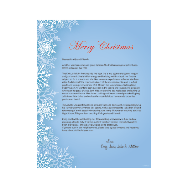 slide 2 of 3, Geo Studios Holiday-Themed Letterhead Paper, 8-1/2"" X 11"", Blue Snowfall, Pack Of 70 Sheets, 70 ct