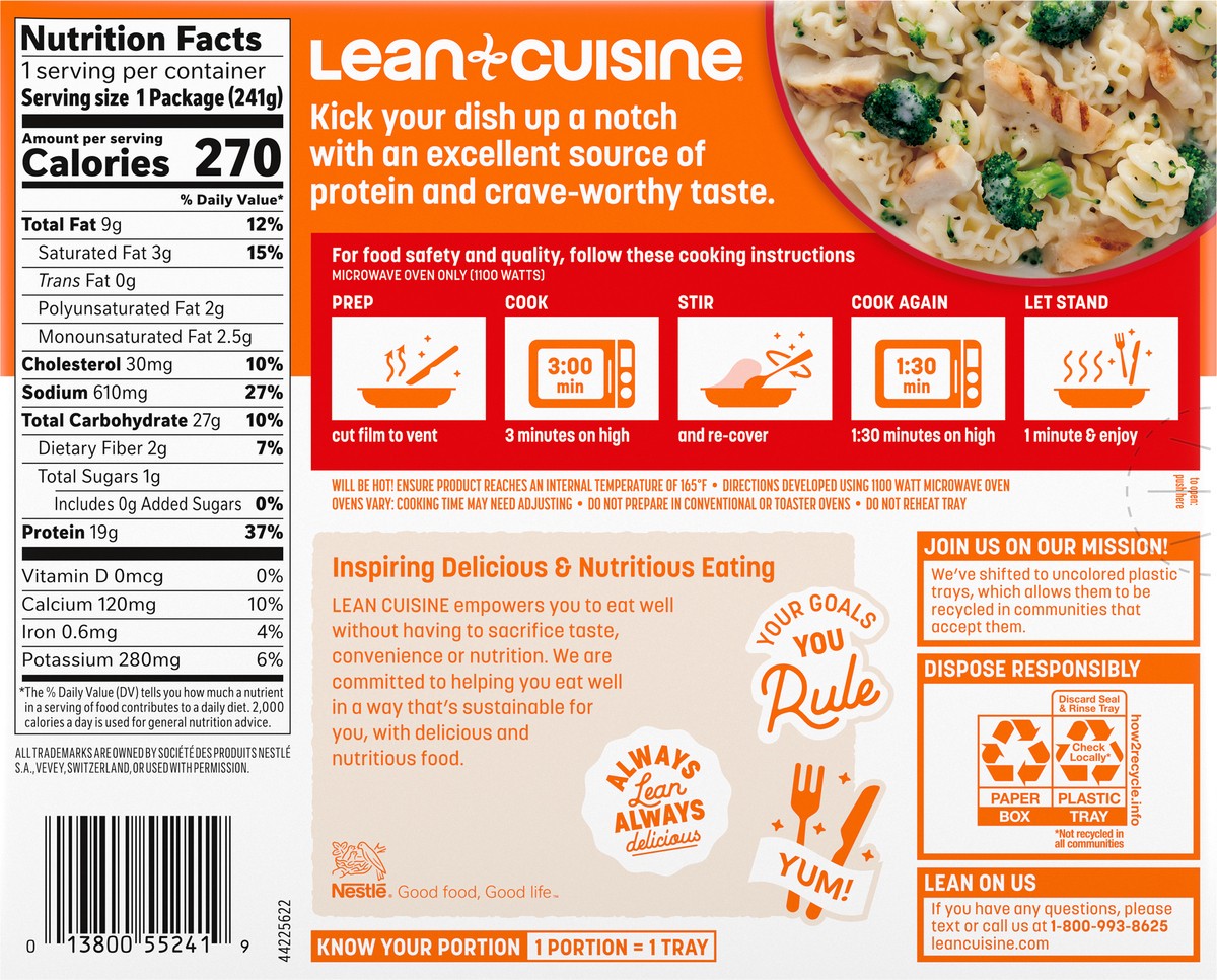 slide 11 of 15, Lean Cuisine Frozen Meal Grilled Chicken Caesar, Protein Kick Microwave Meal, Microwave Grill Chicken Caesar Dinner, Frozen Dinner for One, 8.5 oz