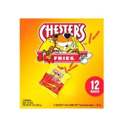 Chester's Fries Corn Snacks Flamin' Hot Flavored 12 Oz, 12 Count