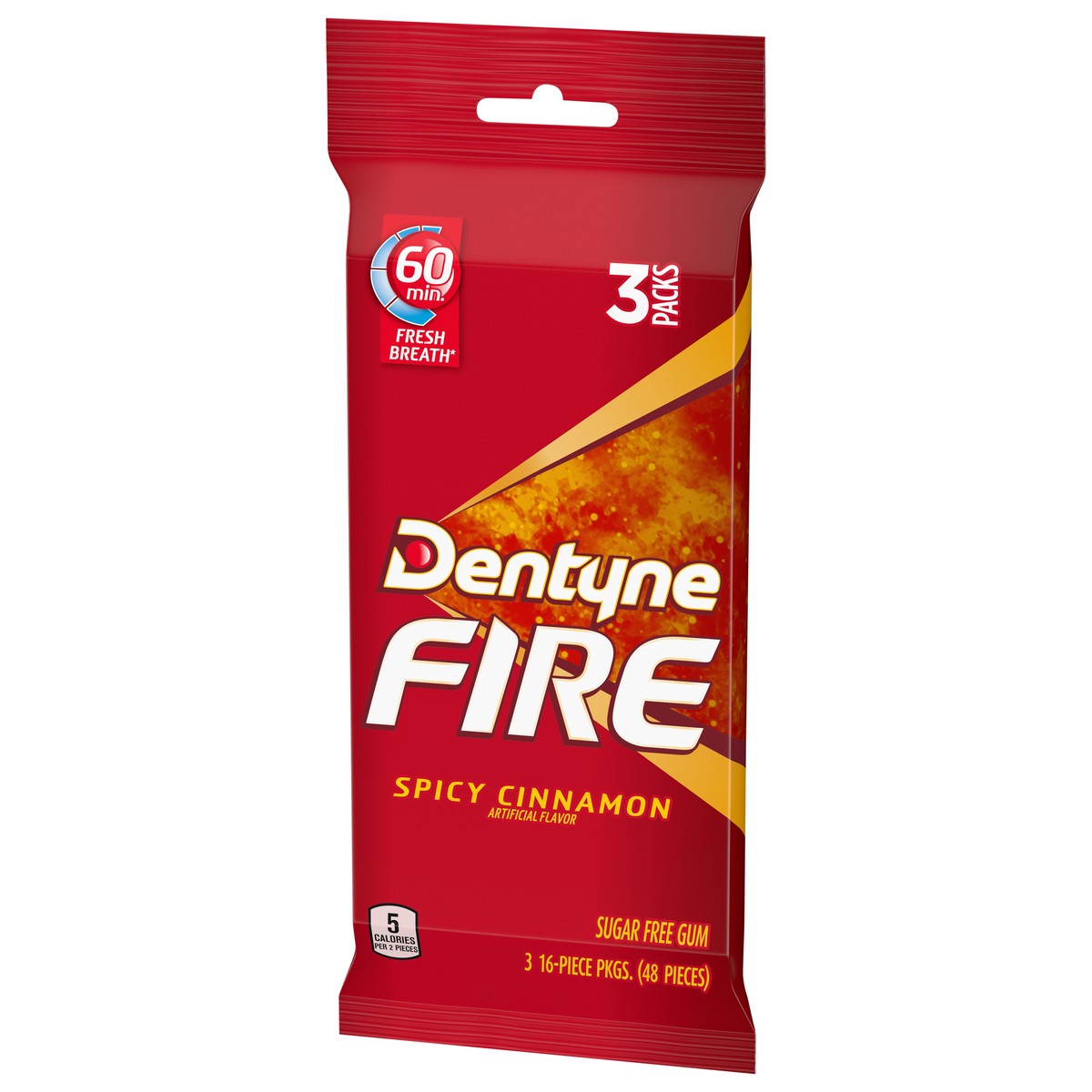 slide 3 of 9, Dentyne Fire Sugar Free Spicy Cinnamon Gum 3 - 16 Piece Packages, 3 ct