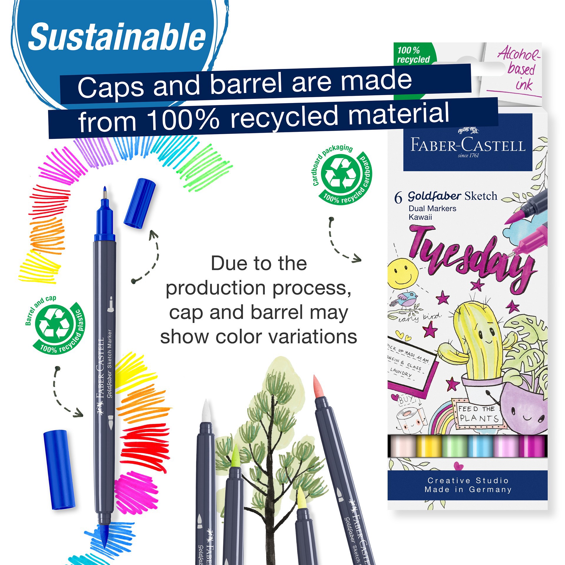 slide 4 of 5, Faber-Castell Kawaii Goldfaber Sketch Markers, 1 ct