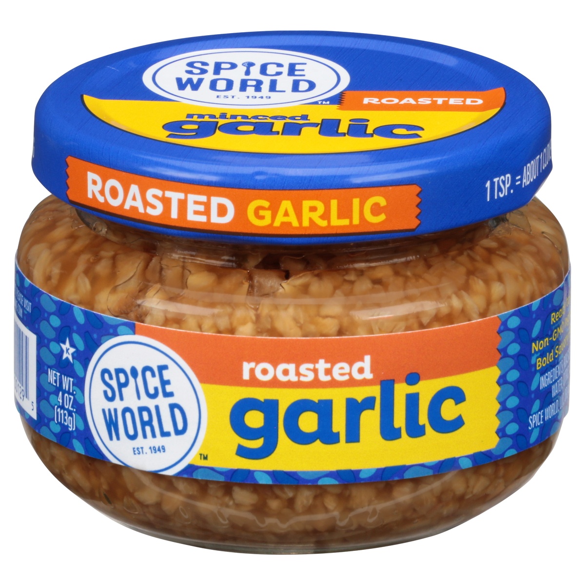 slide 1 of 1, Spice World Roasted Minced Garlic 4 oz, 4 oz