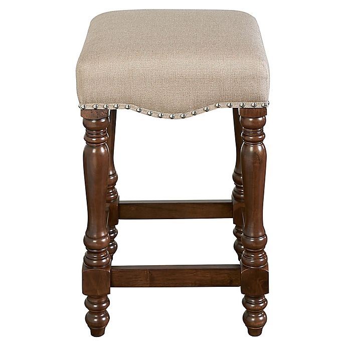 slide 3 of 5, Linon Home Boone Backless Bar Stool - Walnut, 24.5 in