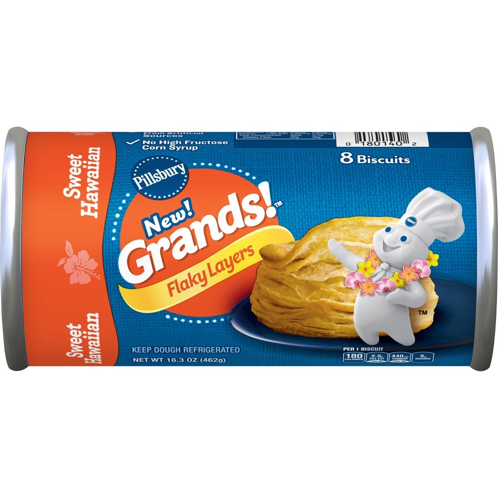 slide 2 of 3, Grands! Sweet Hawaiian Flaky Biscuits, 8 ct, 16.3 oz, 8 ct