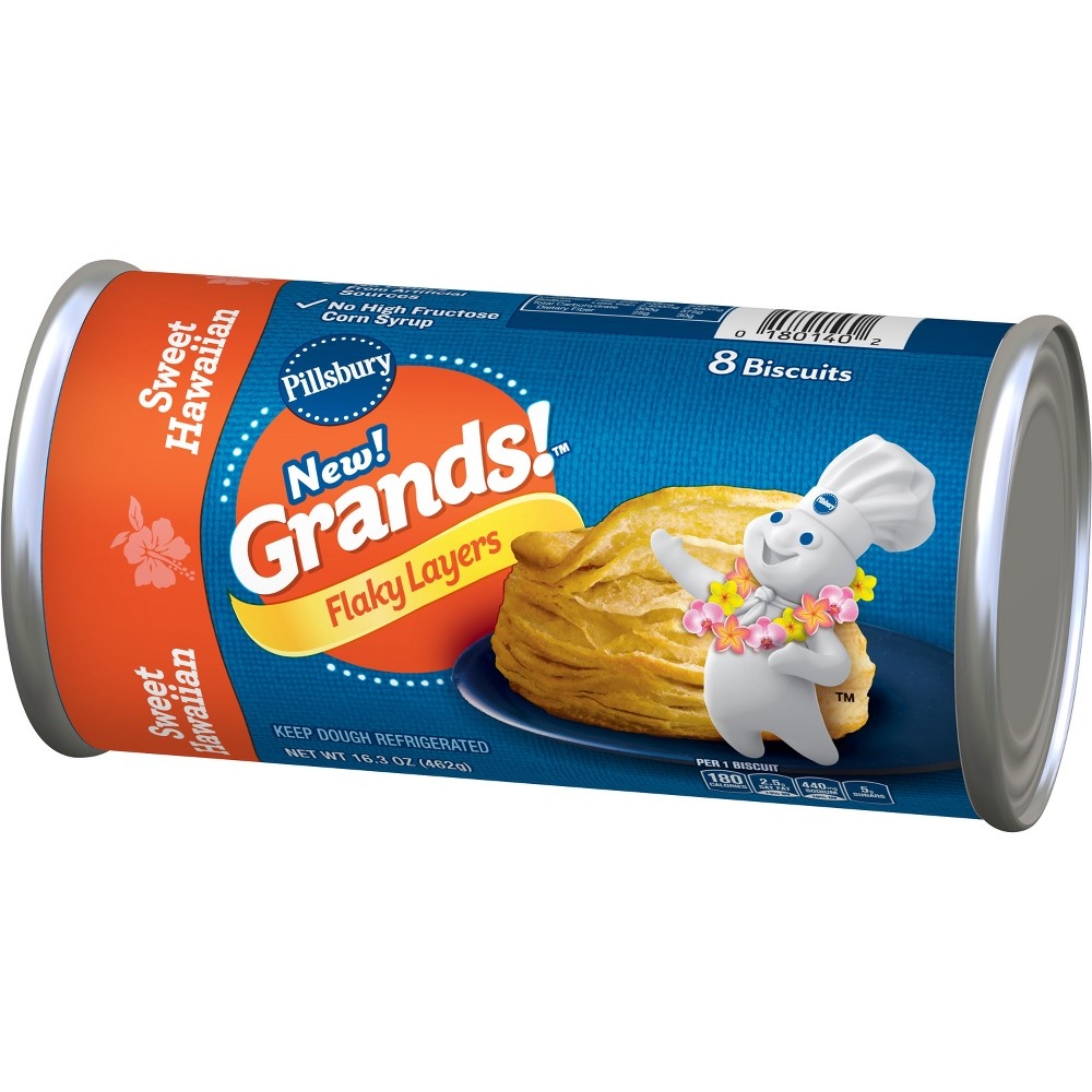 slide 3 of 3, Grands! Sweet Hawaiian Flaky Biscuits, 8 ct, 16.3 oz, 8 ct