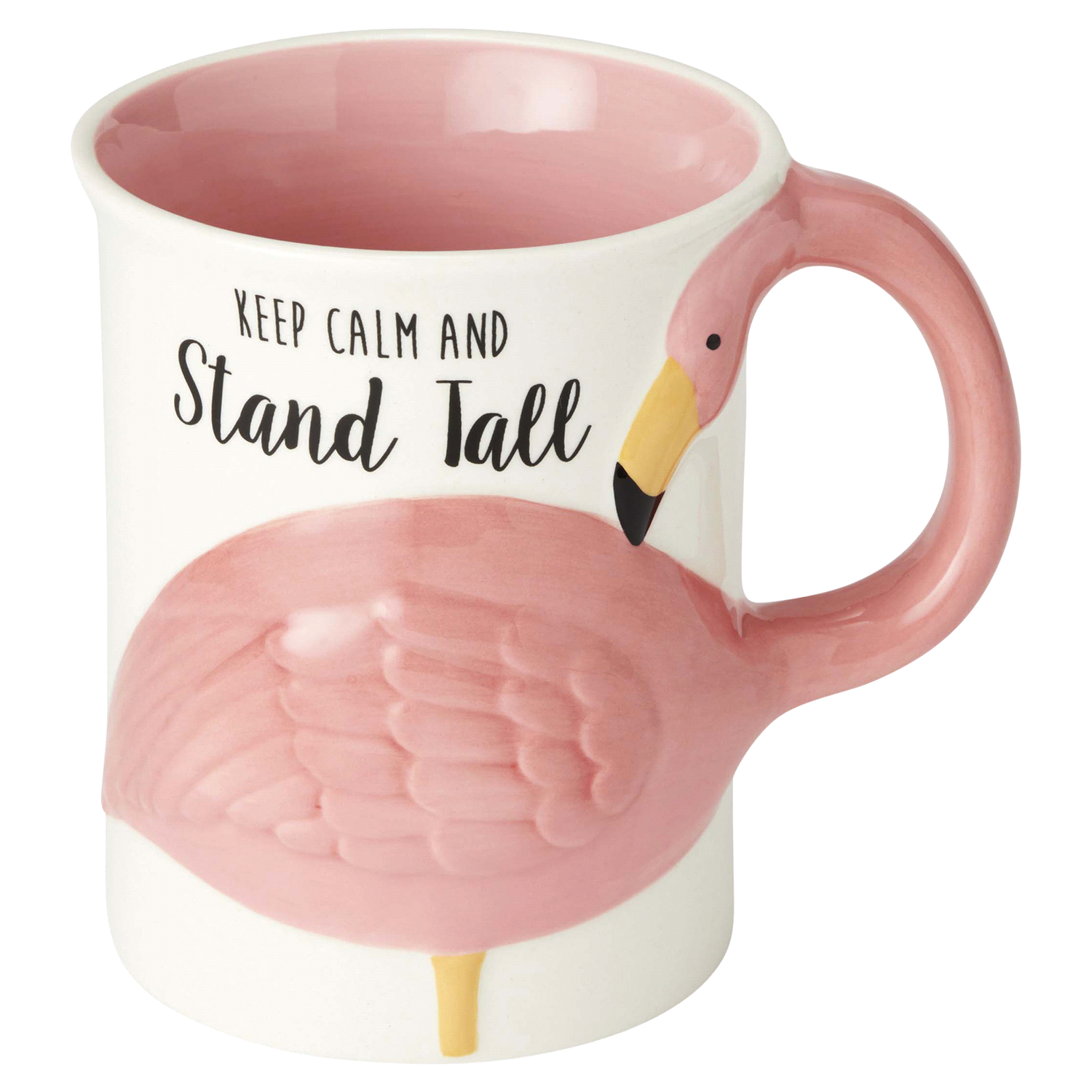slide 1 of 2, OUR NAME IS MUD ONIM Sculpted Mug Flamingo Flock, 16 oz
