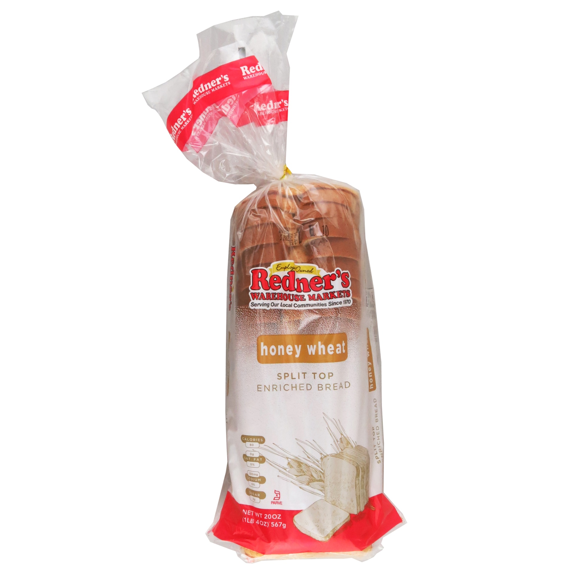 slide 1 of 1, Redner's Honey Wheat Bread, 20 oz