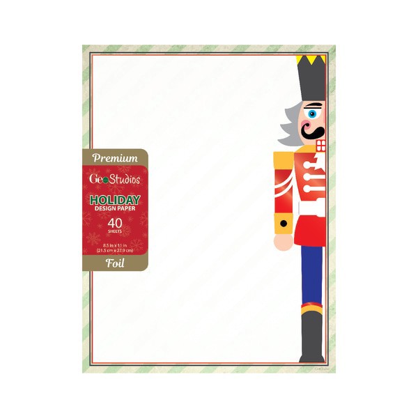 slide 2 of 3, Geo Studios Holiday-Themed Foiled Letterhead Paper, 8-1/2"" X 11"", Nutcracker Suite, Pack Of 40 Sheets, 40 ct