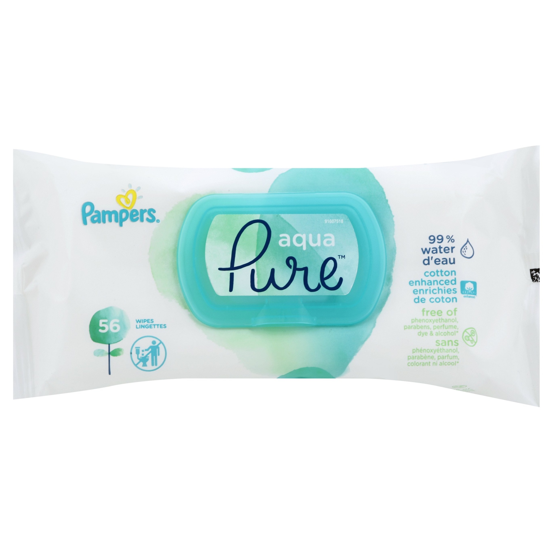 slide 1 of 12, Pampers Aqua Pure Baby Wipes - 56ct, 56 ct