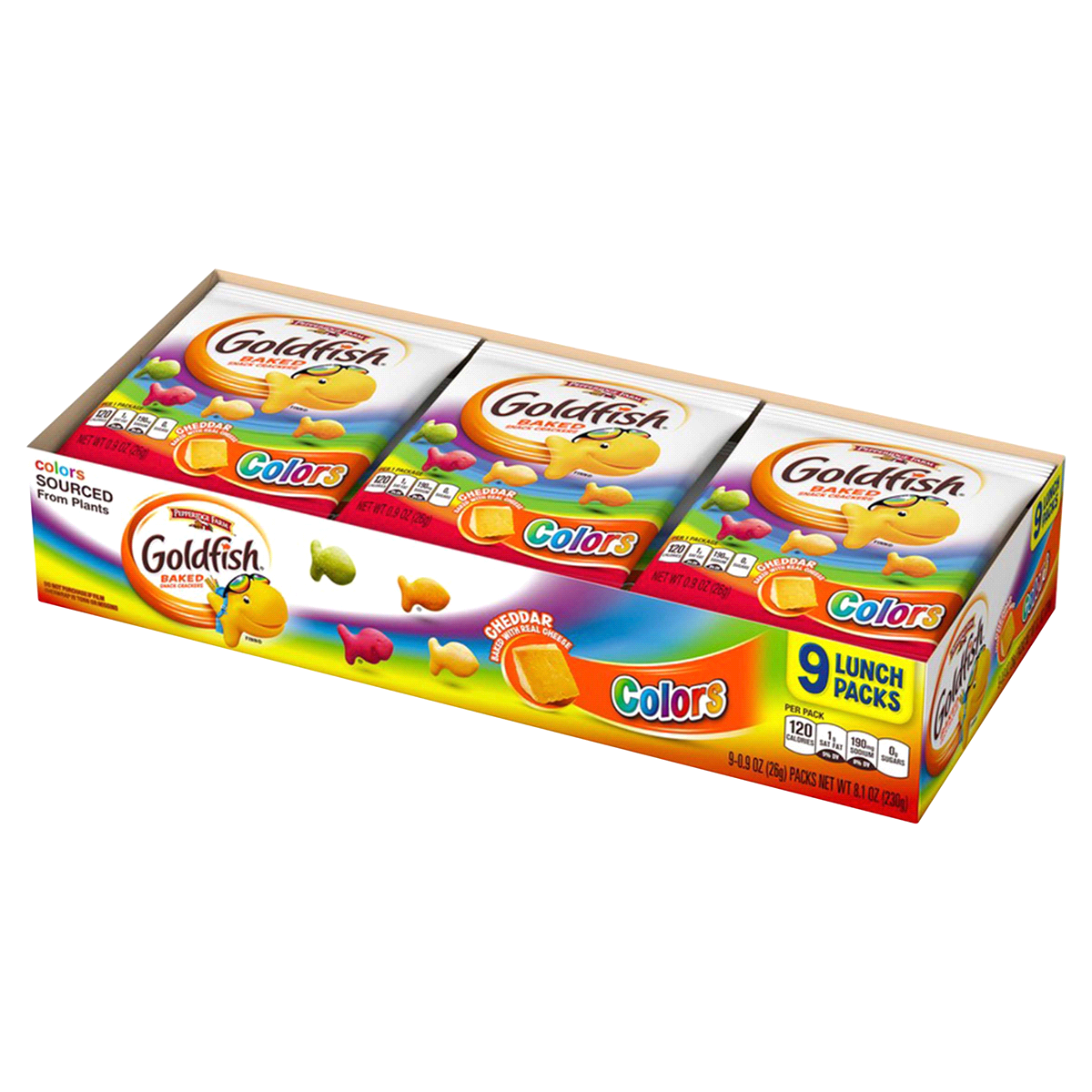 slide 4 of 8, Pepperidge Farm Goldfish Colors Cheddar Baked Snack Crackers, 9 ct; 0.9 oz