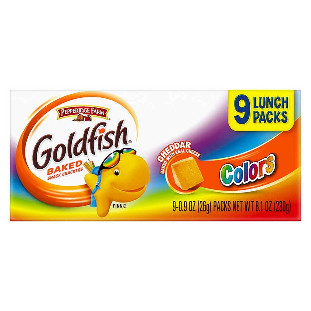slide 7 of 8, Pepperidge Farm Goldfish Colors Cheddar Baked Snack Crackers, 9 ct; 0.9 oz