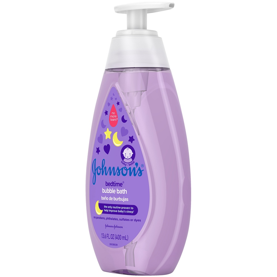 slide 3 of 6, Johnson's Bedtime Baby Bubble Bath with NaturalCalm Aromas, Hypoallergenic and Sulfate-Free Nighttime Bubble Bath, 13.6 fl. oz, 13.60 fl oz