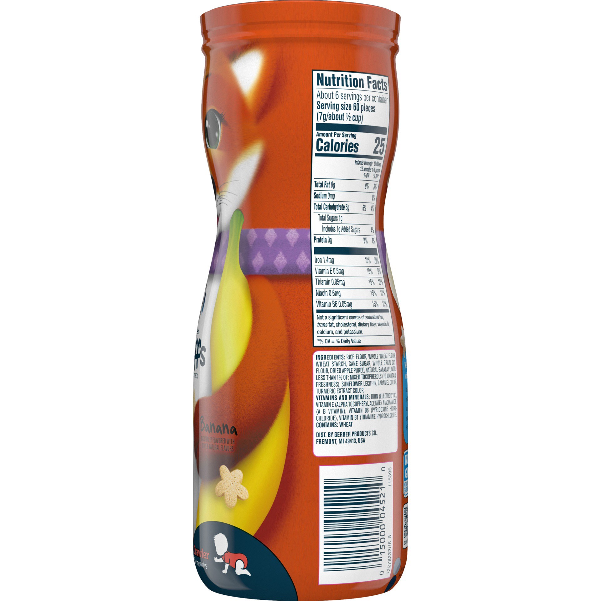 slide 2 of 7, Gerber Snacks for Baby Grain & Grow Puffs - Banana, 1.48 oz