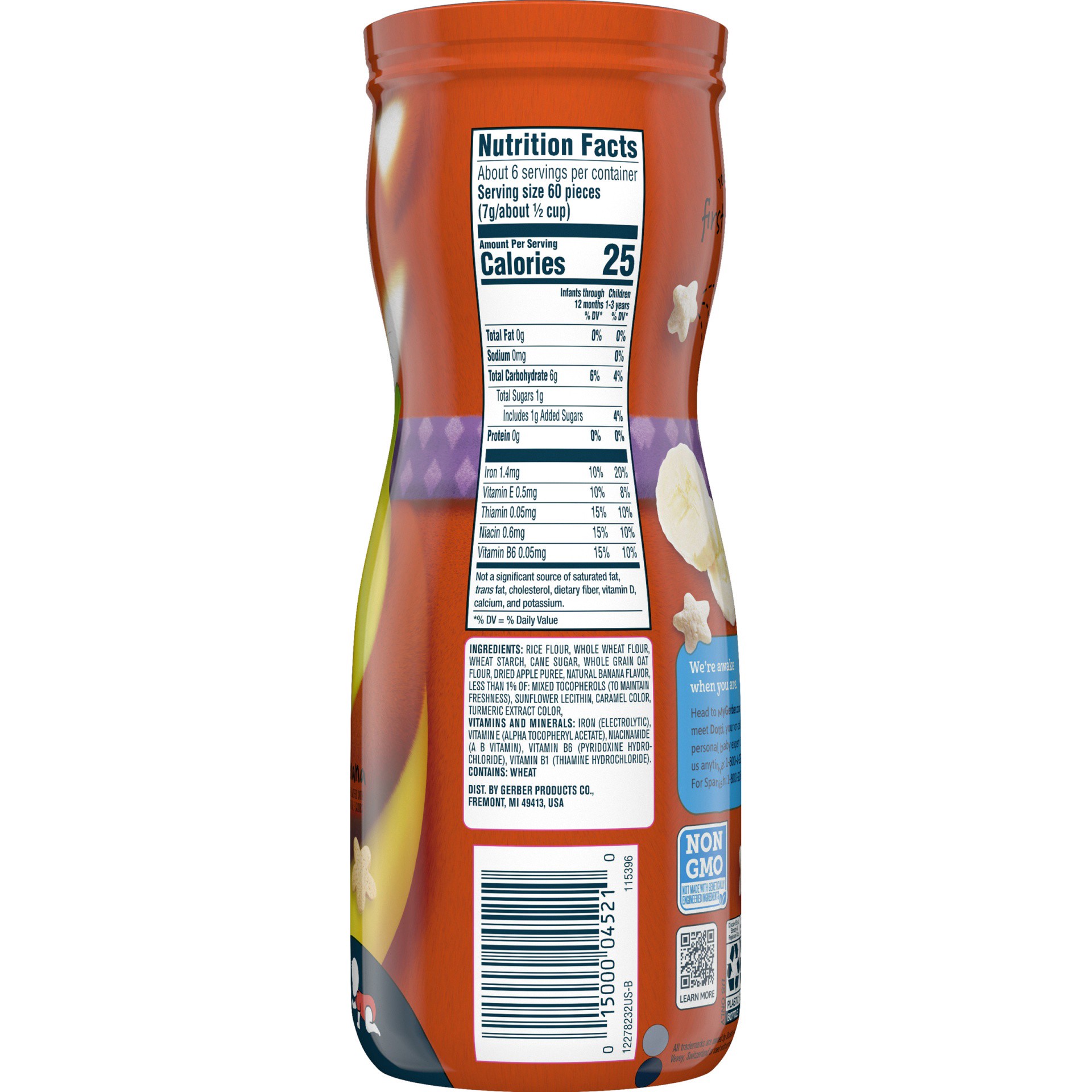 slide 7 of 7, Gerber Snacks for Baby Grain & Grow Puffs - Banana, 1.48 oz