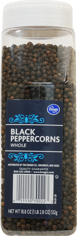 slide 1 of 1, Kroger Whole Black Peppercorns, 18.8 oz