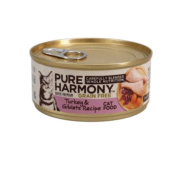 slide 1 of 9, Pure Harmony Pate Grain Free Super Premium Turkey & Giblets Recipe Cat Food 5.5 oz, 5.5 oz