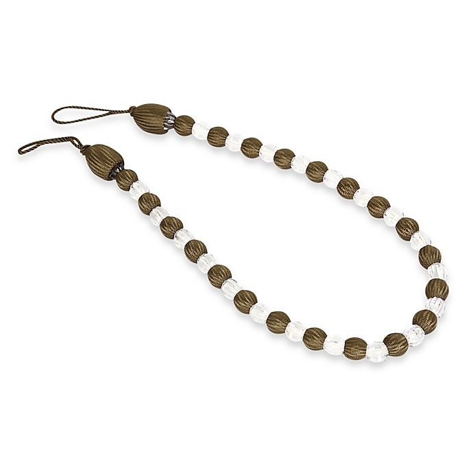 slide 1 of 1, Umbra Arlington Rayon Bead with Crystal Bead Tie Back - Chocolate, 1 ct