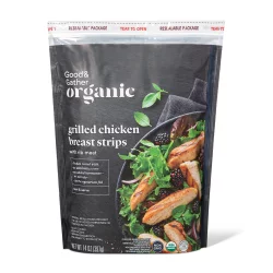 Organic Grilled Chicken Breast Strips - Frozen - 14oz - Good & Gather