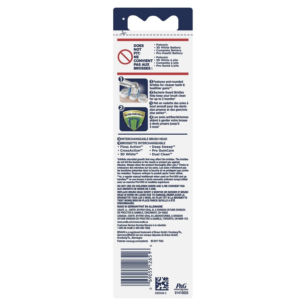 slide 3 of 4, Oral-B Sensitive & Gum X X-Filament Replacement Brush Heads, 3 Count, 3 ct