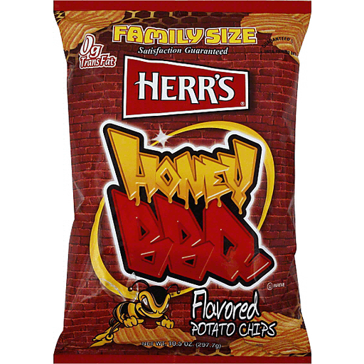 slide 1 of 1, Herr's Herrs Potato Chips, Honey Barbecue, 9.5 oz