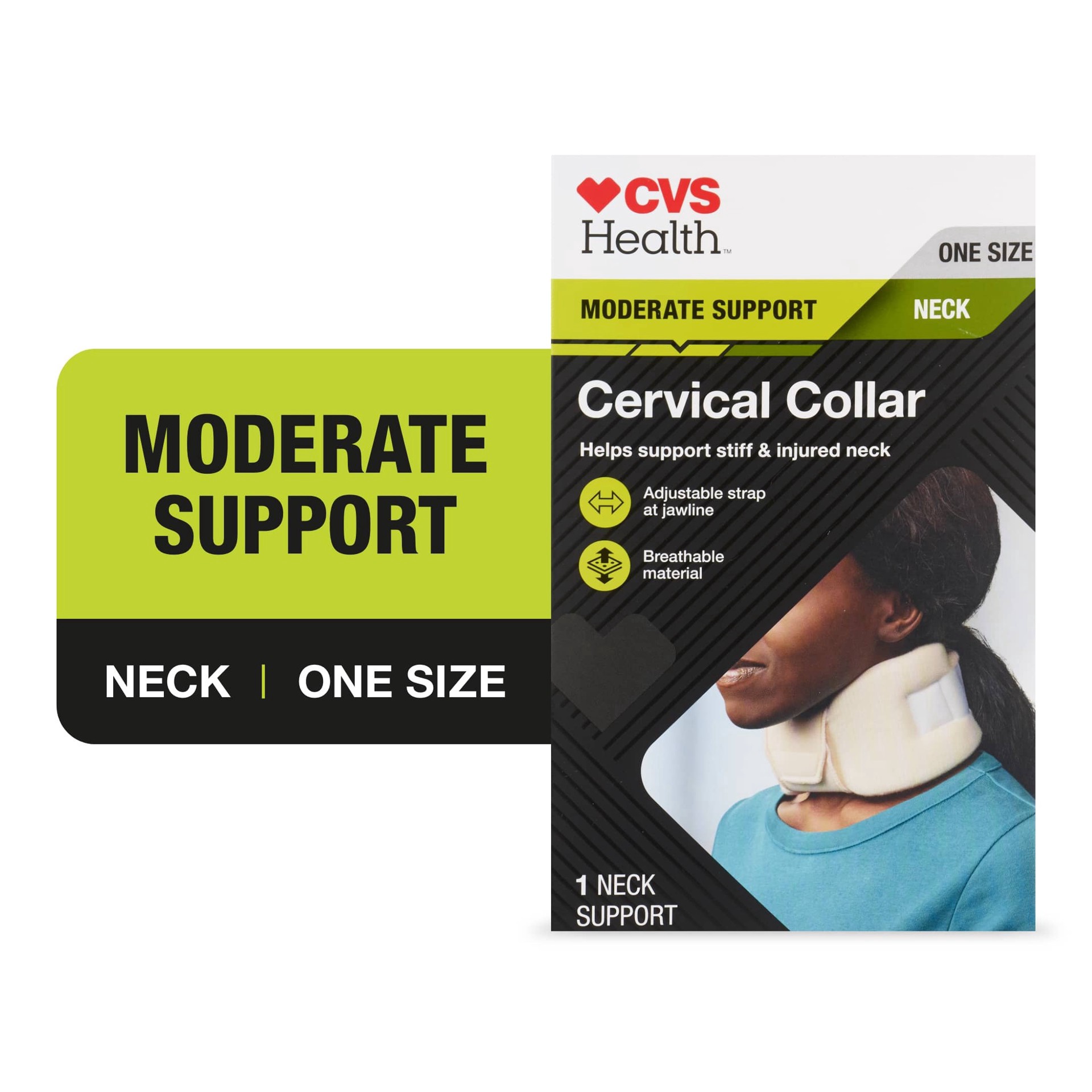 slide 1 of 1, CVS Health Moderate Support Neck Cervical Collar, 1 ct