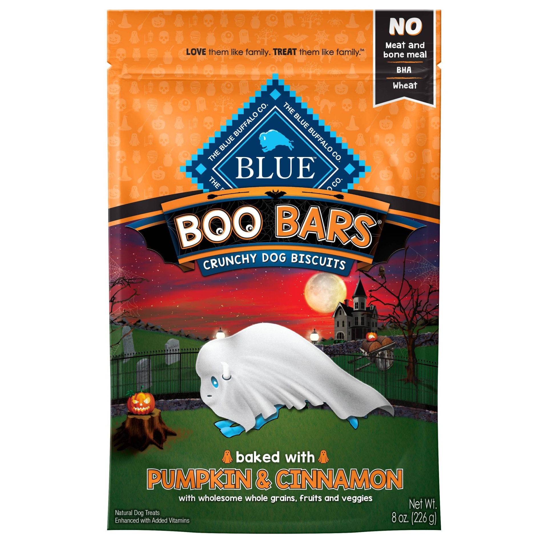 slide 1 of 1, Blue Buffalo Boo Bars Crunchy Biscuits, Pumpkin & Cinnamon Halloween Dog Treats - 11oz, 11 oz