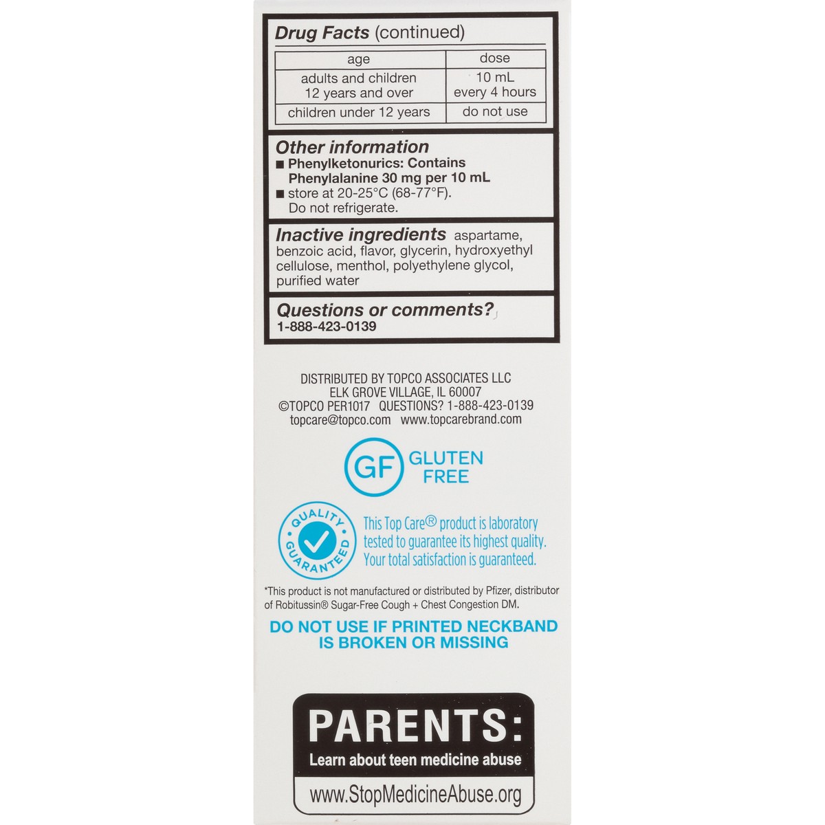 slide 7 of 9, TopCare Sugar Free Tussin DM Cough & Chest Congestion For Adults, 4 fl oz