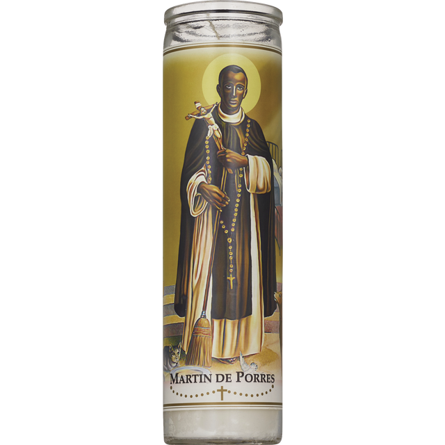 slide 1 of 1, NON BRAND Eternalux Novena Candle 8" White "San Martin De Porres", 8 in
