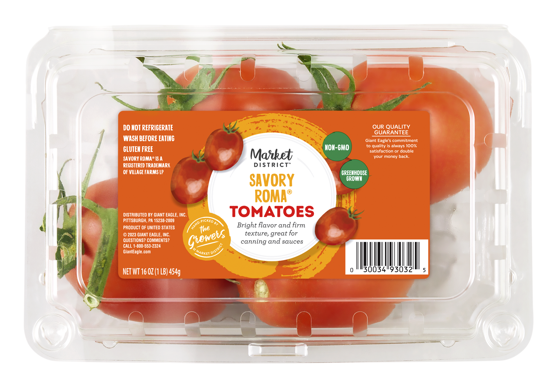 slide 1 of 1, Market District Savory Roma Stem Tomatoes, 1 ct