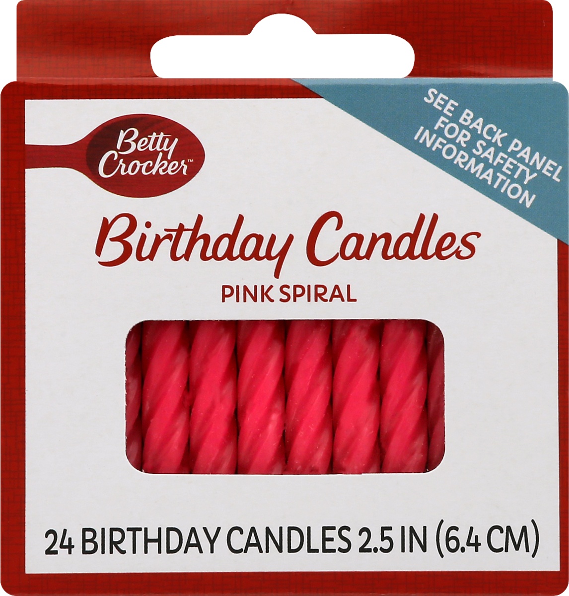 slide 7 of 8, Betty Crocker 2 Inch Pink Spiral Birthday Candles 24 ea, 24 ct