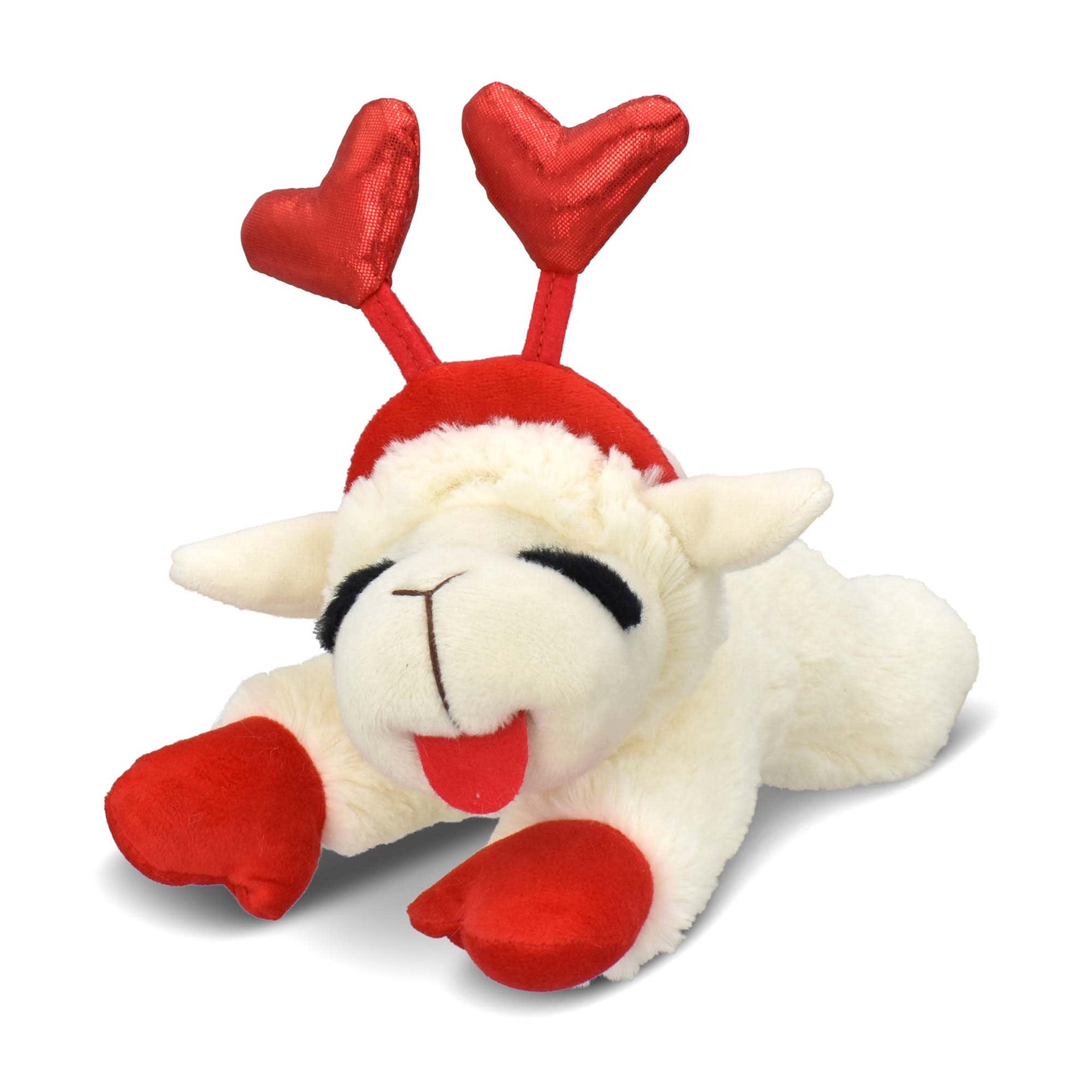 slide 1 of 1, Multipet International Multipet's Lamb Chop with Heart Headband Dog Toy 10.5", Medium, 1 ct