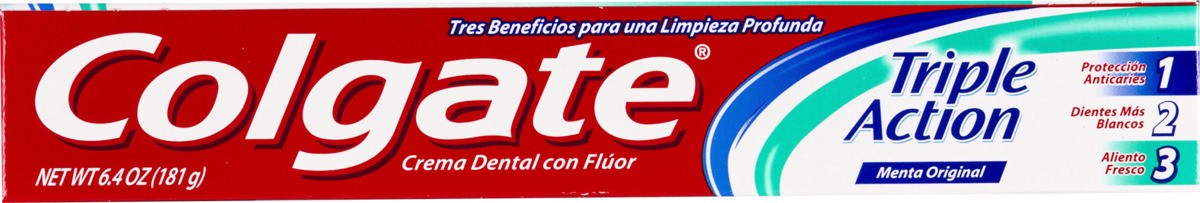 slide 7 of 9, Colgate Triple Action Original Mint Toothpaste, 6.4 oz