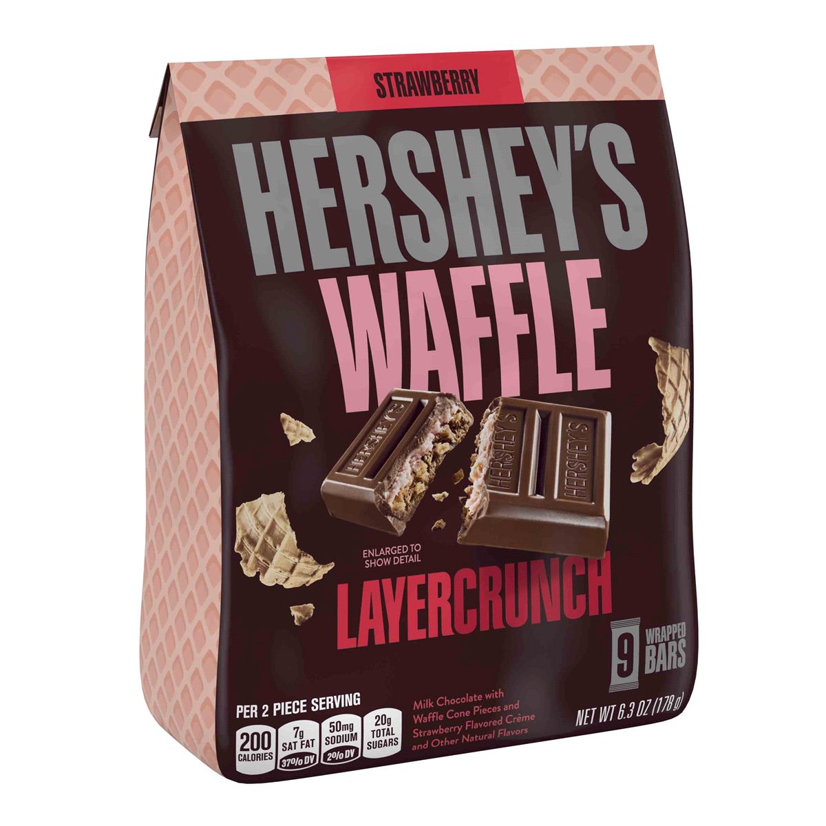 slide 6 of 7, Hershey's Waffle Strawberry Layer Crunch Wrapped Bars, 9 ct