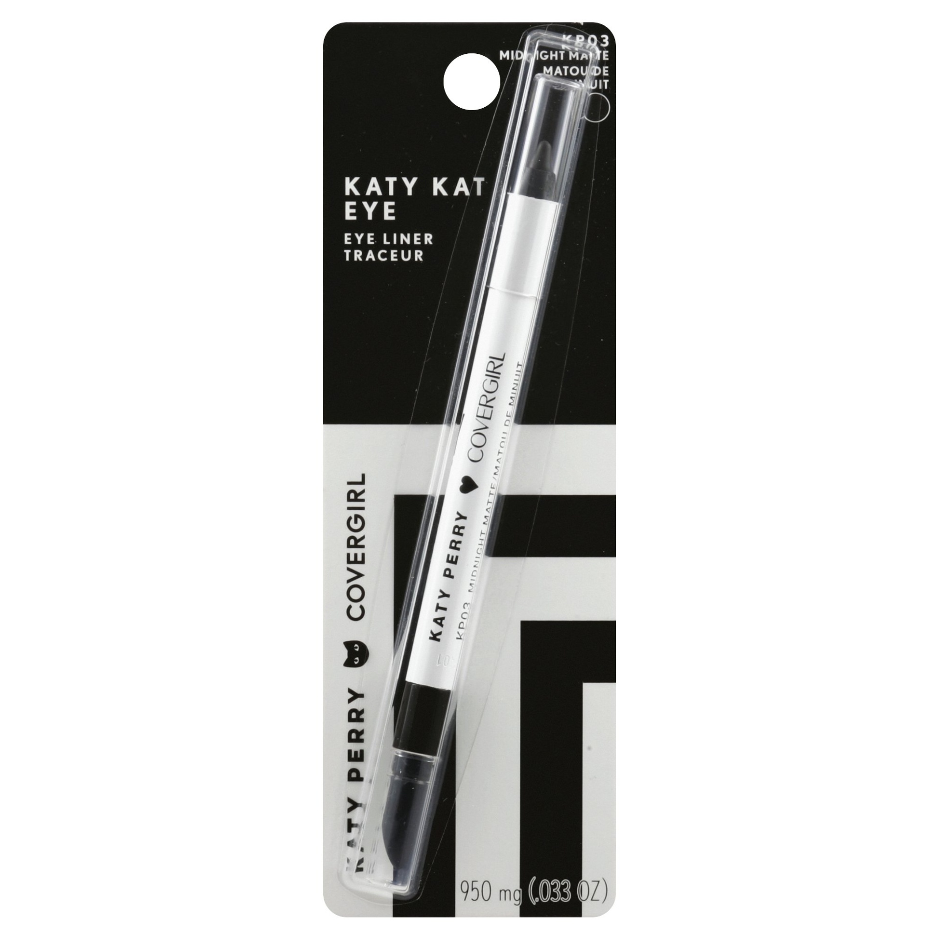 slide 1 of 10, Covergirl Katy Kat Eyeliner KP03 Midnight Matte, 0.033 oz