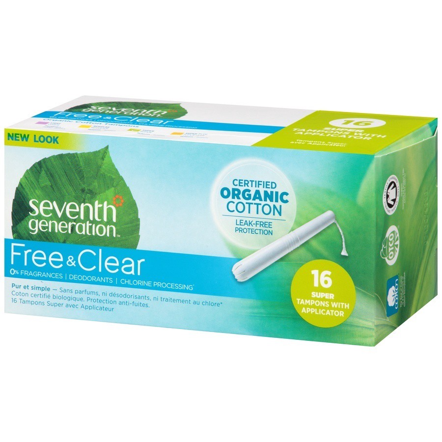 slide 3 of 6, Seventh Generation Tampons 16 ea, 16 ct