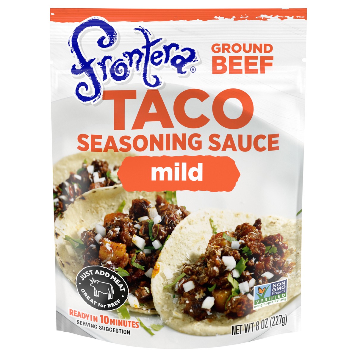 slide 1 of 28, Frontera Mild Ground Beef Seasoning Taco Sauce, 8 oz., 8 oz