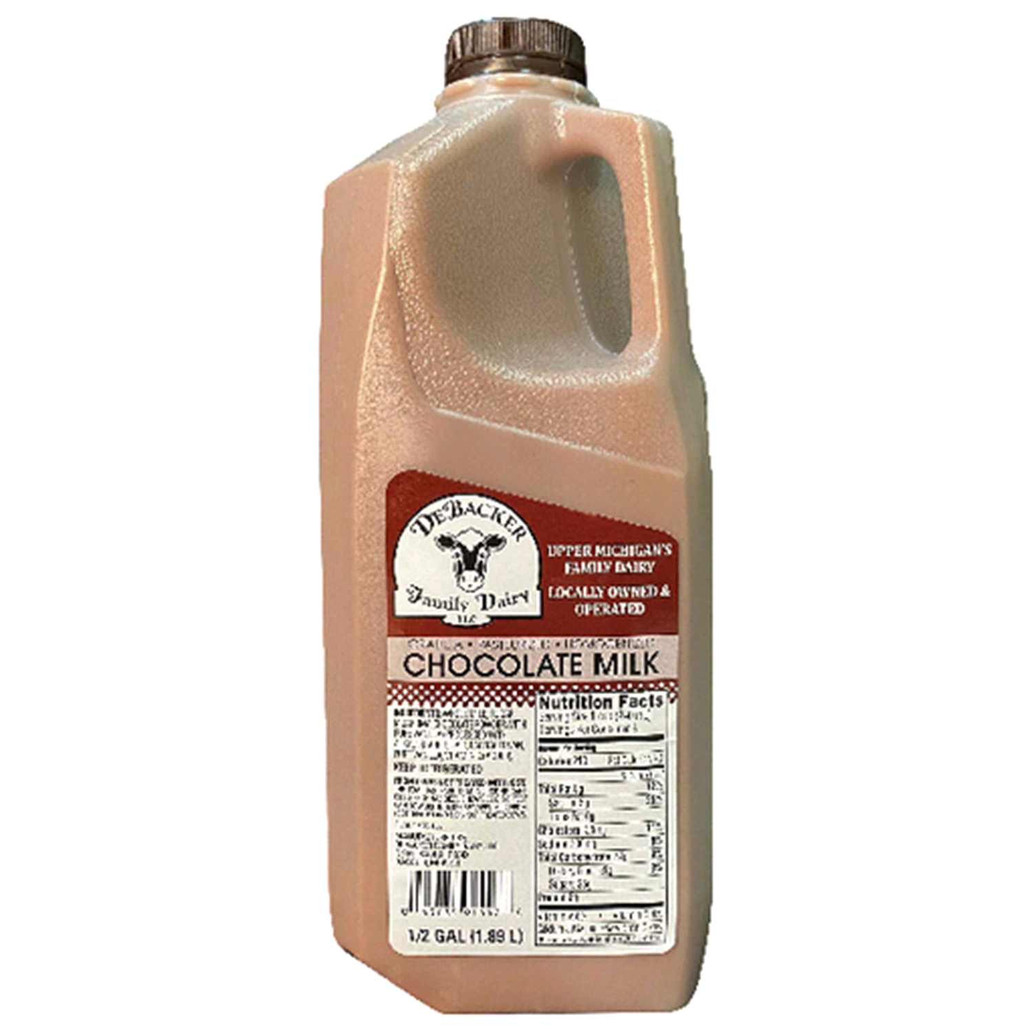 slide 1 of 1, Debacker Family Dairy Chocolate Milk, 1/2 gal