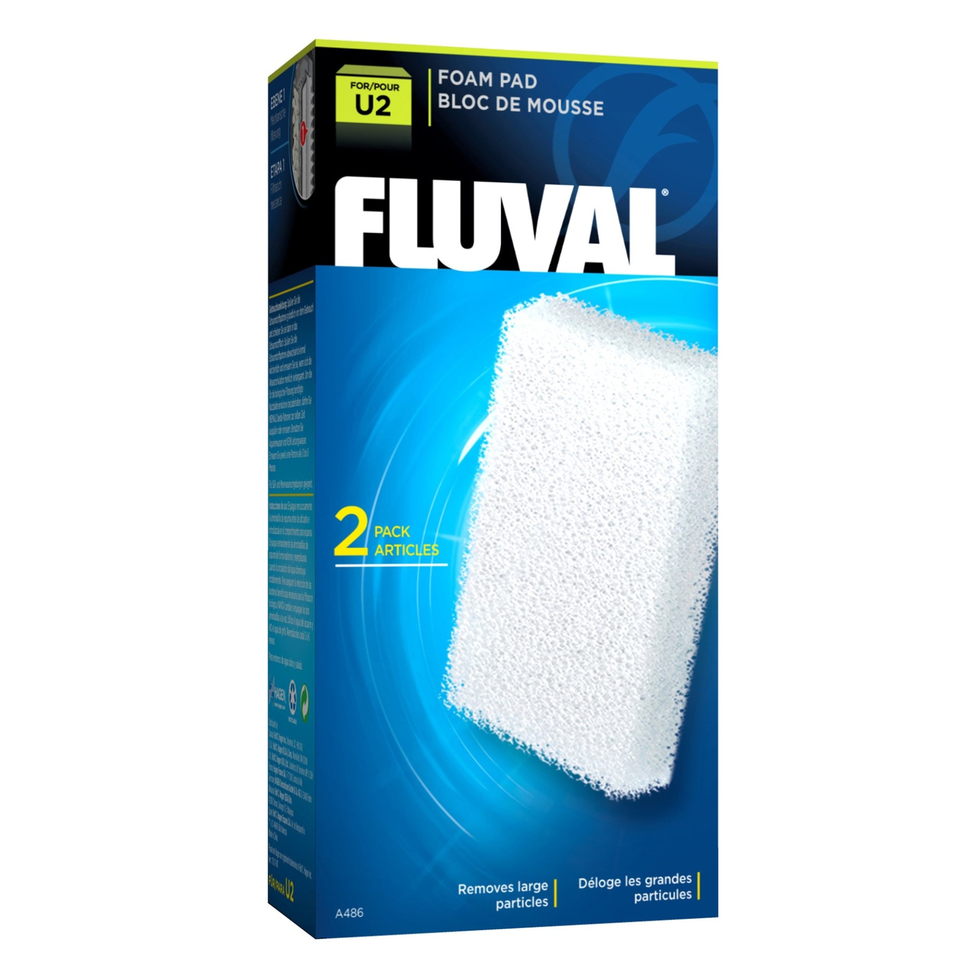 slide 1 of 1, Fluval U2 Filter Foam, 2 ct